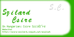 szilard csire business card